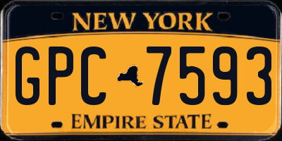 NY license plate GPC7593
