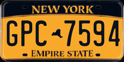 NY license plate GPC7594