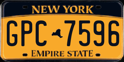 NY license plate GPC7596