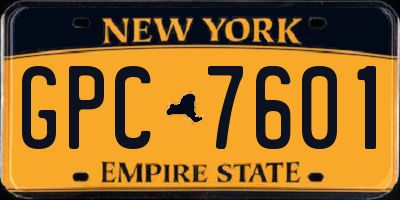 NY license plate GPC7601