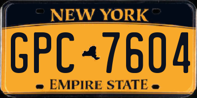 NY license plate GPC7604