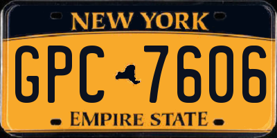 NY license plate GPC7606