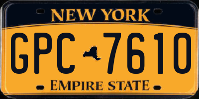 NY license plate GPC7610