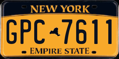 NY license plate GPC7611
