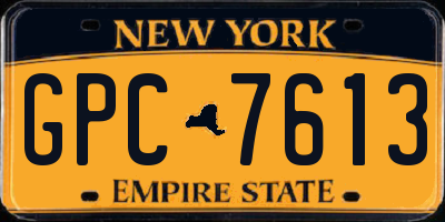 NY license plate GPC7613