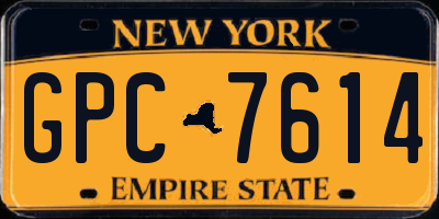 NY license plate GPC7614