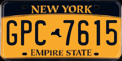 NY license plate GPC7615
