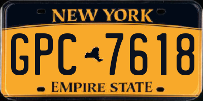 NY license plate GPC7618