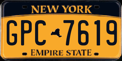 NY license plate GPC7619