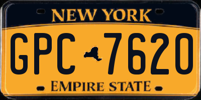 NY license plate GPC7620
