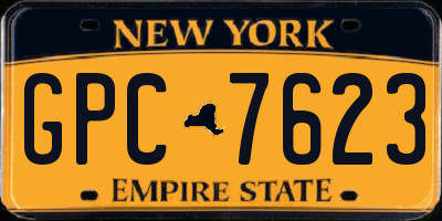 NY license plate GPC7623