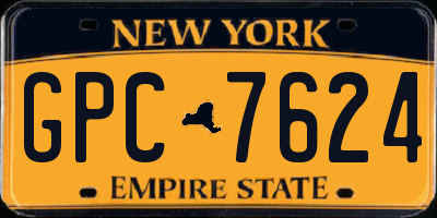 NY license plate GPC7624