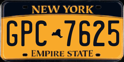 NY license plate GPC7625