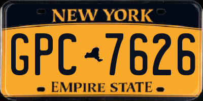 NY license plate GPC7626