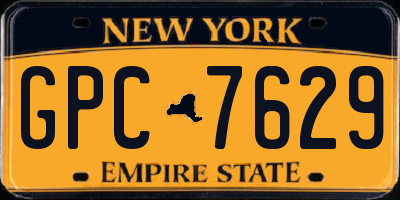 NY license plate GPC7629