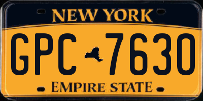 NY license plate GPC7630