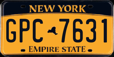 NY license plate GPC7631