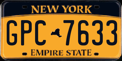 NY license plate GPC7633