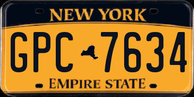 NY license plate GPC7634