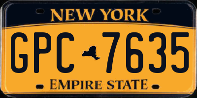 NY license plate GPC7635