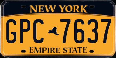 NY license plate GPC7637