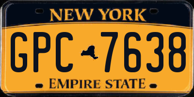NY license plate GPC7638