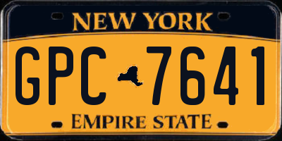 NY license plate GPC7641