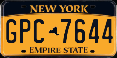 NY license plate GPC7644