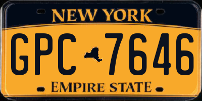NY license plate GPC7646