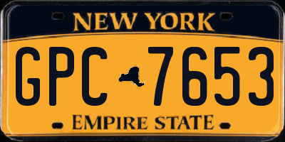NY license plate GPC7653