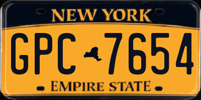 NY license plate GPC7654