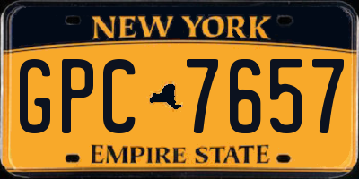 NY license plate GPC7657