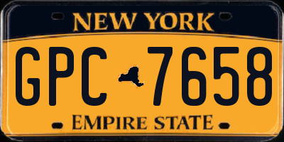 NY license plate GPC7658