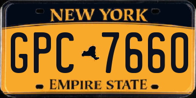NY license plate GPC7660