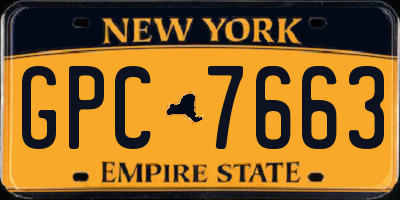 NY license plate GPC7663