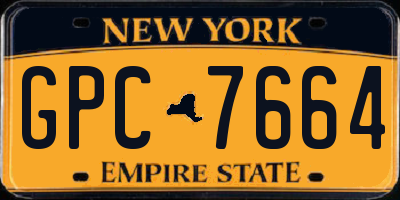 NY license plate GPC7664