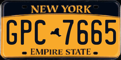 NY license plate GPC7665