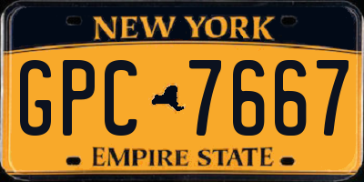NY license plate GPC7667