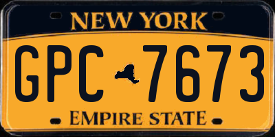 NY license plate GPC7673