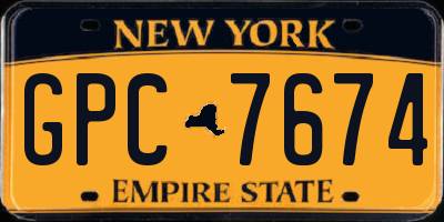 NY license plate GPC7674