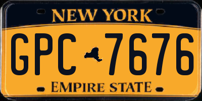 NY license plate GPC7676