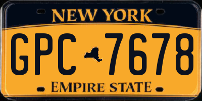NY license plate GPC7678