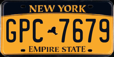 NY license plate GPC7679