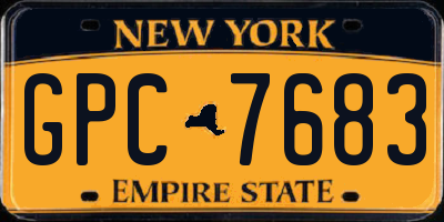 NY license plate GPC7683