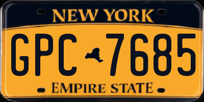 NY license plate GPC7685