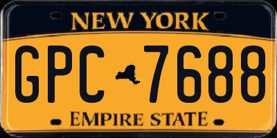 NY license plate GPC7688
