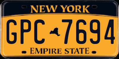 NY license plate GPC7694