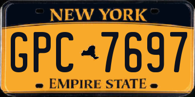 NY license plate GPC7697