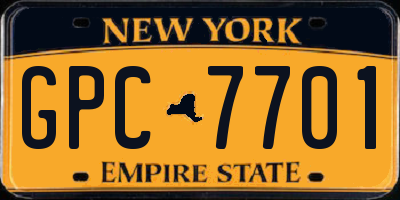 NY license plate GPC7701