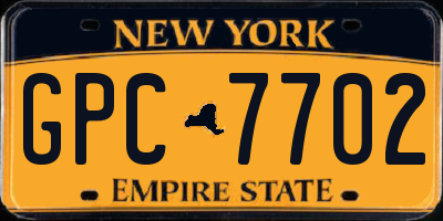 NY license plate GPC7702